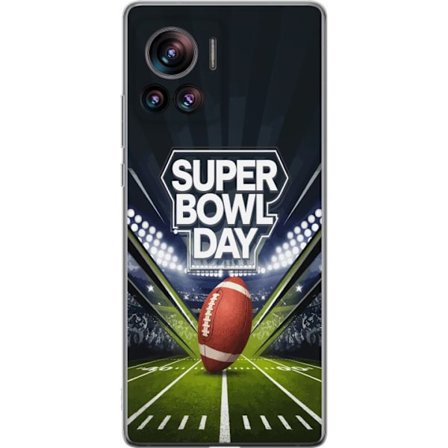Yhteensopiva Puhelinkuori Motorola Edge 30 Ultra Super Bowl Day juliste, jossa amerikkalainen jalkapallo valaistuksella varustetulla areenalla dramaat