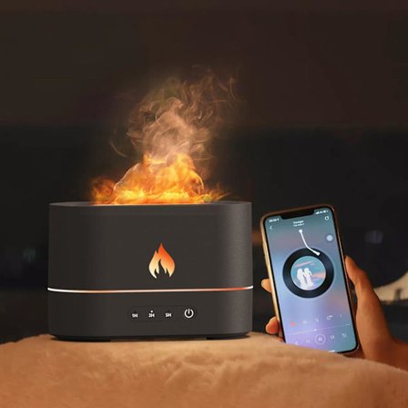 Aroma Diffuser Humidifier With Flame Effect,fragrance Oil Diffuser,250ml Cool Mist Humidifier For Bedroom