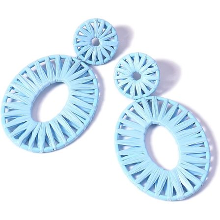 Raffia Ørepynt Boho Drop Dangle Ørepynt for Kvinner Håndlaget, ZQKLA