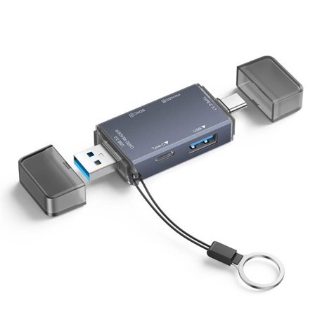 4-i-1 SD-kortlæser med USB og USB-C