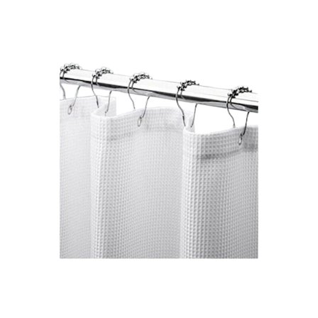 Våfflat Duschdraperi 180 x 210 cm Långt, Tvättbart Duschdraperi i Tungt Material med Våffelstruktur, Badrumsduschdraperier i Hotellkvalitet