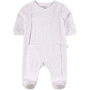 Carrément Beau White Dotted Footed Baby Body 1 Month - All in ones - 1 month - White