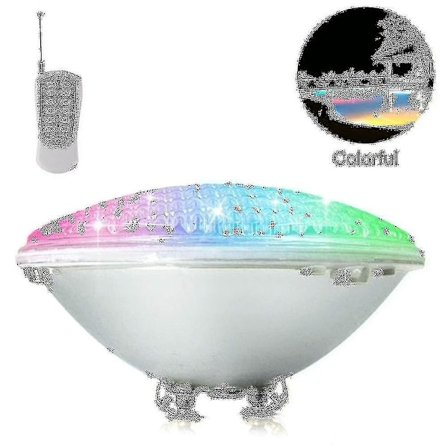 LED-allasvalaisin, 18W Par56 RGB-allaslamppu. Vedenalainen kohdevalo kaukos timell , 12V AC/DC IP68 vedenpit v allaslamppu RUY