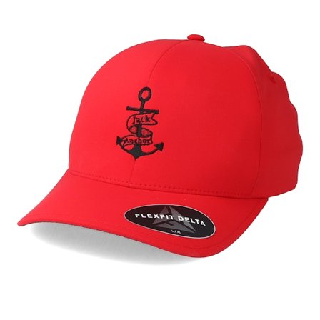 Jack Anchor - Rouge flexfit Casquette - Anchor Red/Black Delta Flexfit @ Hatstore