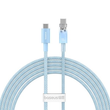 Baseus Explorer 100W USB-C - USB-C-kabel med intelligent temperatursensor 2m - Blå