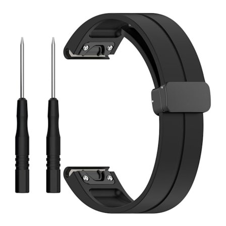 22 mm silikonrem med verktøy for Garmin Watch - Svart