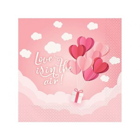 Love Love Is In The Air Rosa Servetter 20 st 33x33 cm