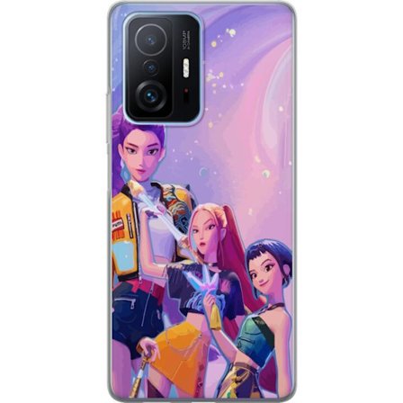 Kompatibelt Mobildeksel til Xiaomi 11T Futuristiske popdamer i neonfarger med magiske detaljer mot en drømmeaktig galaksebakgrunn