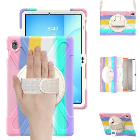 Robust, hårt skal med roterande stativ för Samsung Galaxy Tab S10 FE+ surfplatta