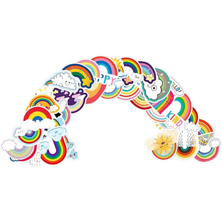 Boho Regnbue Klistermærker - Farverige Vandtætte Vinyl Scrapbooking Mærkater