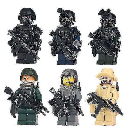 6 kpl Moc Swat City Mini Military Weapons Playmobil Figuurit Buil