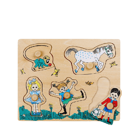 PIPPI KNOPPUSSEL 5 BITAR Träleksaker Unisex Flerfärgad S