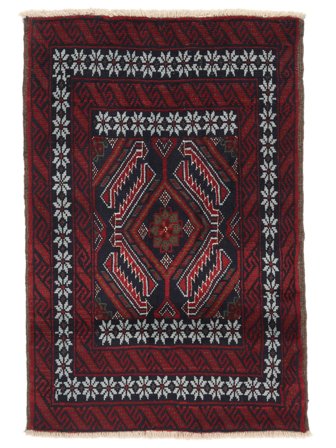 Baluch Rug 79X118 Black/Dark Red Wool, Persia