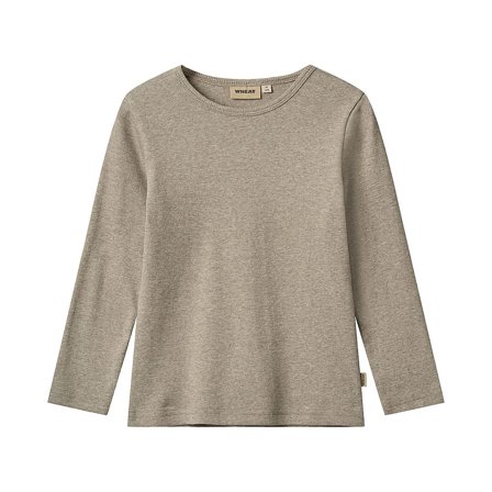 WHEAT Rib T-Shirt Long Sleeve Stig 2-pak Gravel Melange Str 122/7 år, Tøj & Bolig, Børnetøj, Børneundertrøjer