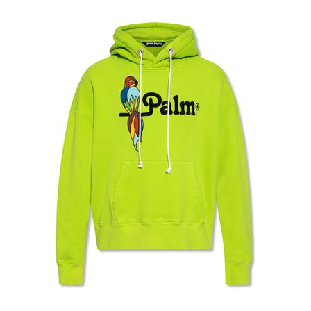 Palm Angels Sweatshirt With Logo Grøn, Herre Hættetrøjer, Størrelse: 2XL