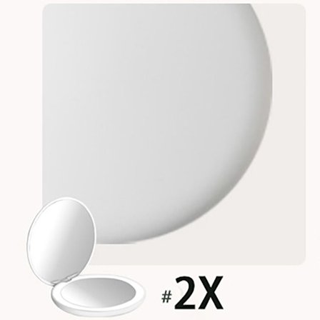 Led Makeup Mirror Kompakt Speil HVIT 2X 2X