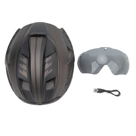 Cykkelhjelm til voksne, integreret støbeform, cykelhjelm til mountainbike og landevejscykel med briller til mænd og kvinder, titanium