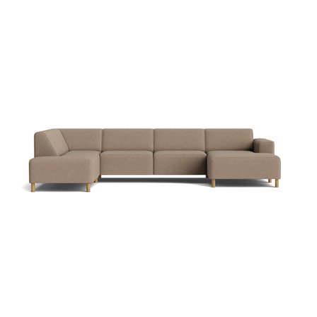 Seam U-sofa, højrevendt - Loop Mørk Beige - 344x206x78 - Sofa, u-sofa