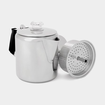Percolator GSI Glacier Stainless Coffee Percolator 6 Cup Silicone Handle, stainless steel, 710 ml