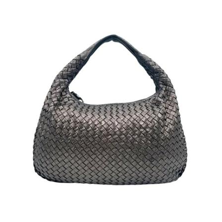 Bottega Veneta Vintage, Pre-owned Leather shoulder-bags Grijs, Dames, Maat:ONE Size,metallic