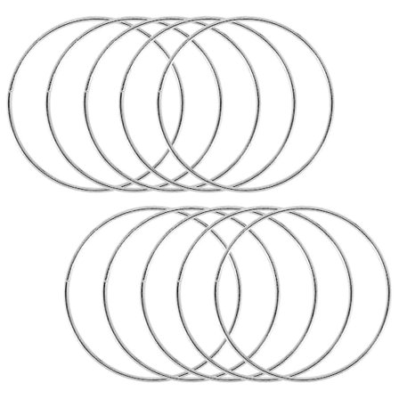 10 stk. 10 cm Sølv Drømmefanger Metalringe Blomsterkranse Krans Macrame Kreationer Ring til Håndværk