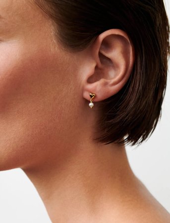 Pernille Corydon White Adore Earsticks - Gold - ONE SIZE