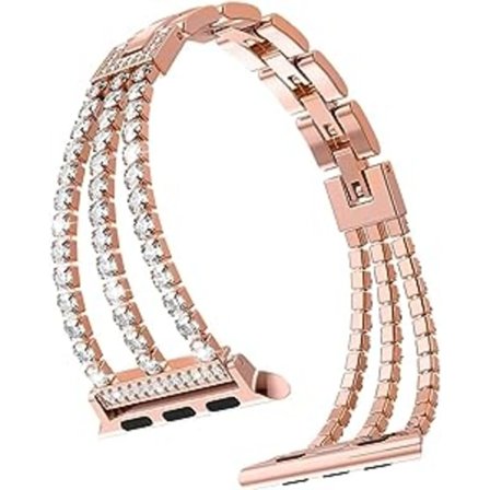 1 st Rose Gold Apple Watch Armband 38mm 40mm 41mm Kvinnors Glansig