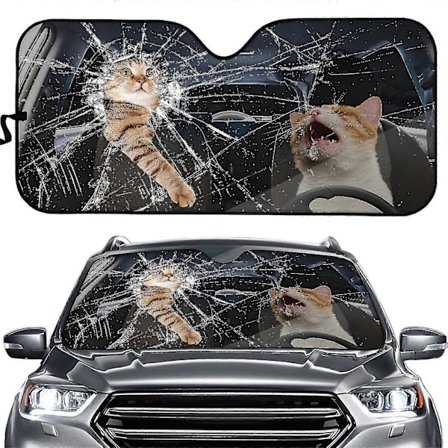 Nye Sjove Bilsolskærme Forrude Dyreprint Markise Holdbar Aluminiumfolie Sjov Skærm Lastbil Blokerer UV-stråler