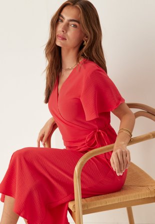 VILA - Vilovie S/S Wrap Midi Dress