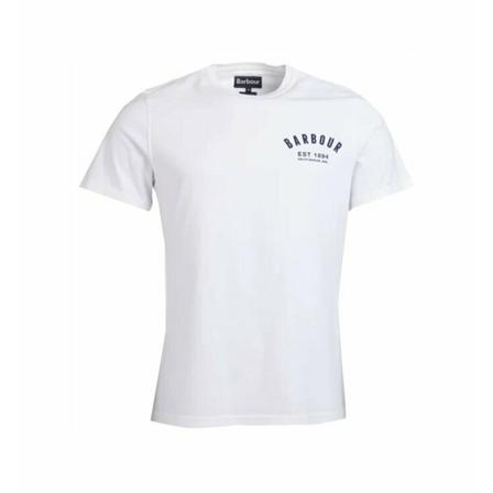 Barbour, Preppy Tee Wit, Heren, Maat:L,Katoen