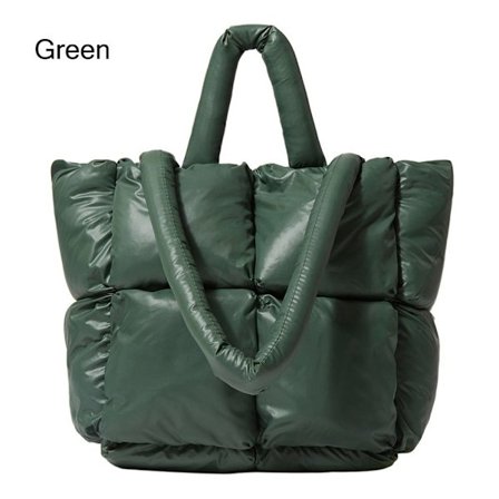 Puffer Bag Quiltet Tote Bag for Dame GRØNN GRØNN