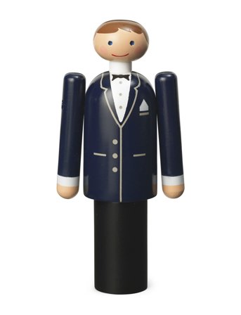 Kay Bojesen Brudgom H12 Cm Blå/Sort/Hvid - Blue - H12CM