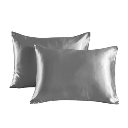 2 kpl satiininen tyynyliina hiusten ja ihon kuningattarelle - Tummanharmaa, 2-pakkaus 51x66 cm - Kirjekuorilukitus, Samanlainen kuin Silk