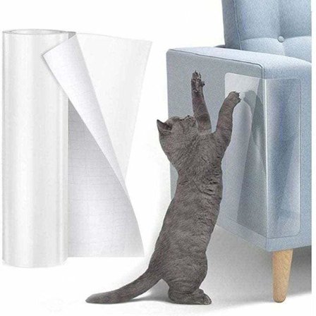 Kattekløs Beskyttelsesmærkat Rulle - 30cm x 5m, Transparent, Anti-kløs Møbelbeskyttelse til Sofa, Dør, Væg, Bordplader