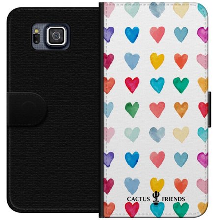 Kompatibel Tegnebogsetui til Samsung Samsung Galaxy Alpha Cactus and Friends - Watercolor Love Grid