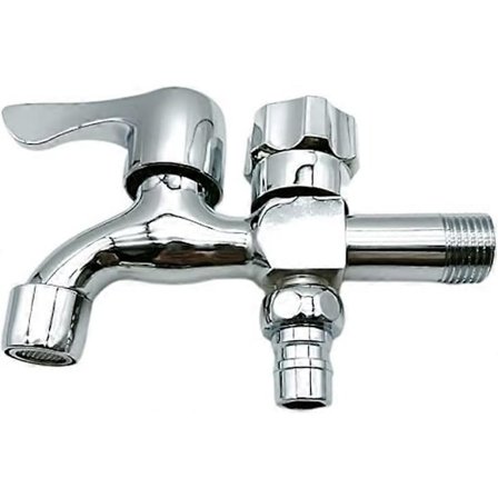 Utomhuskran Dubbel Utloppskran, Dubbel Utlopp Trädgårdskran Högkvalitativ Mässing Utloppskran, Kontroll Trädgårdskran Dubbel Utlopp 3/4'' Gränssnitt 3