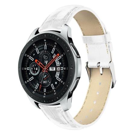 Samsung Galaxy Watch (46mm) erstatnings urrem i læder med krokodille tekstur - Hvid White