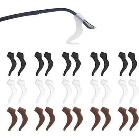 15 paria 1,8 tuuman liukuesteitä silmälasien korvakoukuille, mukavat silikoniset joustavat silmälasien sankojen pidikkeet aurinkolaseille, 