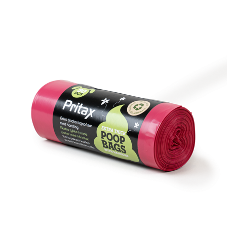 Pritax - Bæsjeposer Pluto ekstra tykke med håndtak 50-p Rosa - Hund - ZOO.no