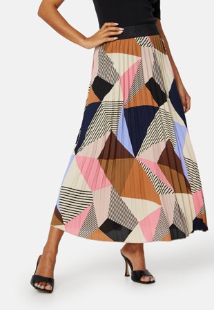 ONLY Simone Life Midi Plisse Skirt Confetti AOP: Poetic Klær