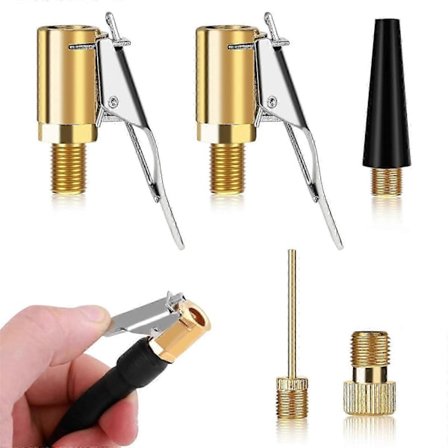 Multifunktionelt ventiladaptersæt, 5 dele cykelventiladapter, kompatibel med Bosch EasyPump, egnet til bildæk, cykler og bolde