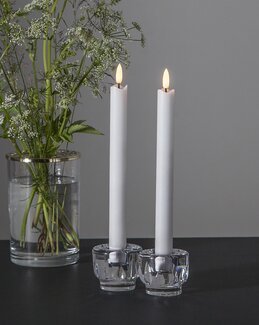 Antikklys Flamme 2-pk Hvit