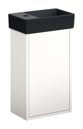 Gustavsberg Artic Small GB71ACVC34TM33R Kommodpaket vit/svart, 36 cm, höger Vit/svart, Badrum