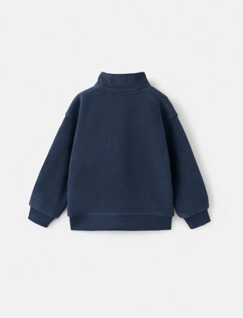 Mango Polar Fleece Fabric Sweatshirt - Navy - 12-18M