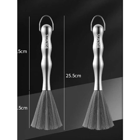 304 rostfri stålborste för kastruller, köksspecifik borste med långt handtag, diskborste med ståltråd, hushållsborste