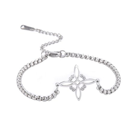 Häxknutarmband Kvinnor Rostfritt stål Kedjearmband Hand Wicca Amuletter Smycken Presenter Rostfritt stål Material