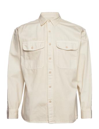 Anf Mens Wovens Overshirts Creme Abercrombie & Fitch