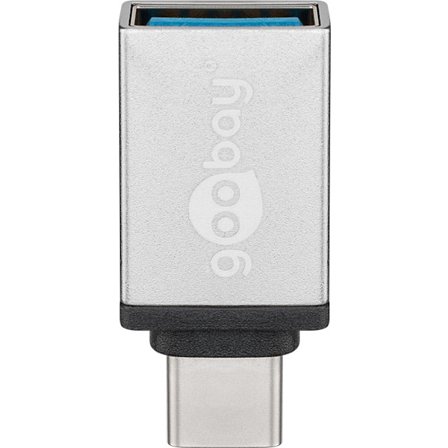 USB-C /USB-A 3.0 OTG SuperSpeed-adapter för laddningskablar, silver