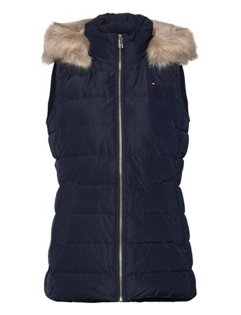 Heritage Down Tyra Vest With Fur Vests Padded Vests Navy Tommy Hilfiger