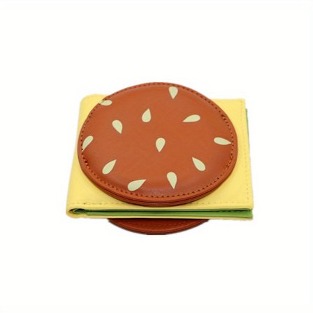 Sød burgerformet pung til kvinder - Nyt cheeseburgerdesign med bolle og sesamfrø, syntetisk imiteret læderpung med gyldent hardware